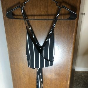 Striped tank top with tie back